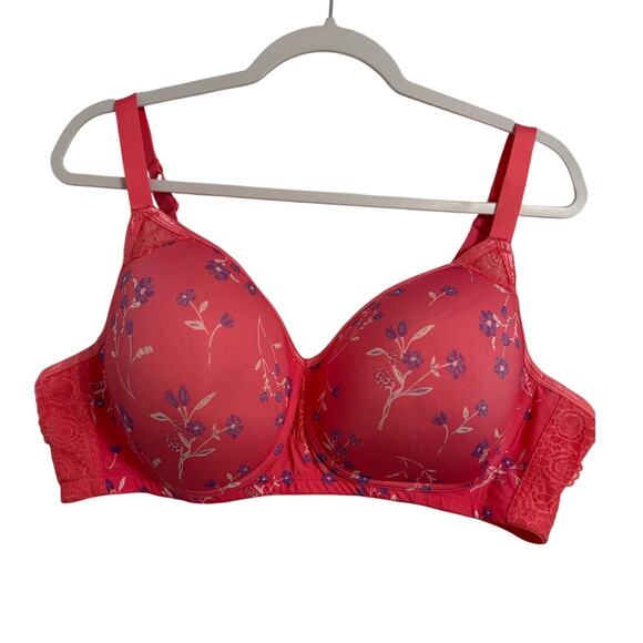 Woman Within Comfort Choice New Women's Size 46C Wireless Full Coverage Pink Bra - Picture 1 of 12